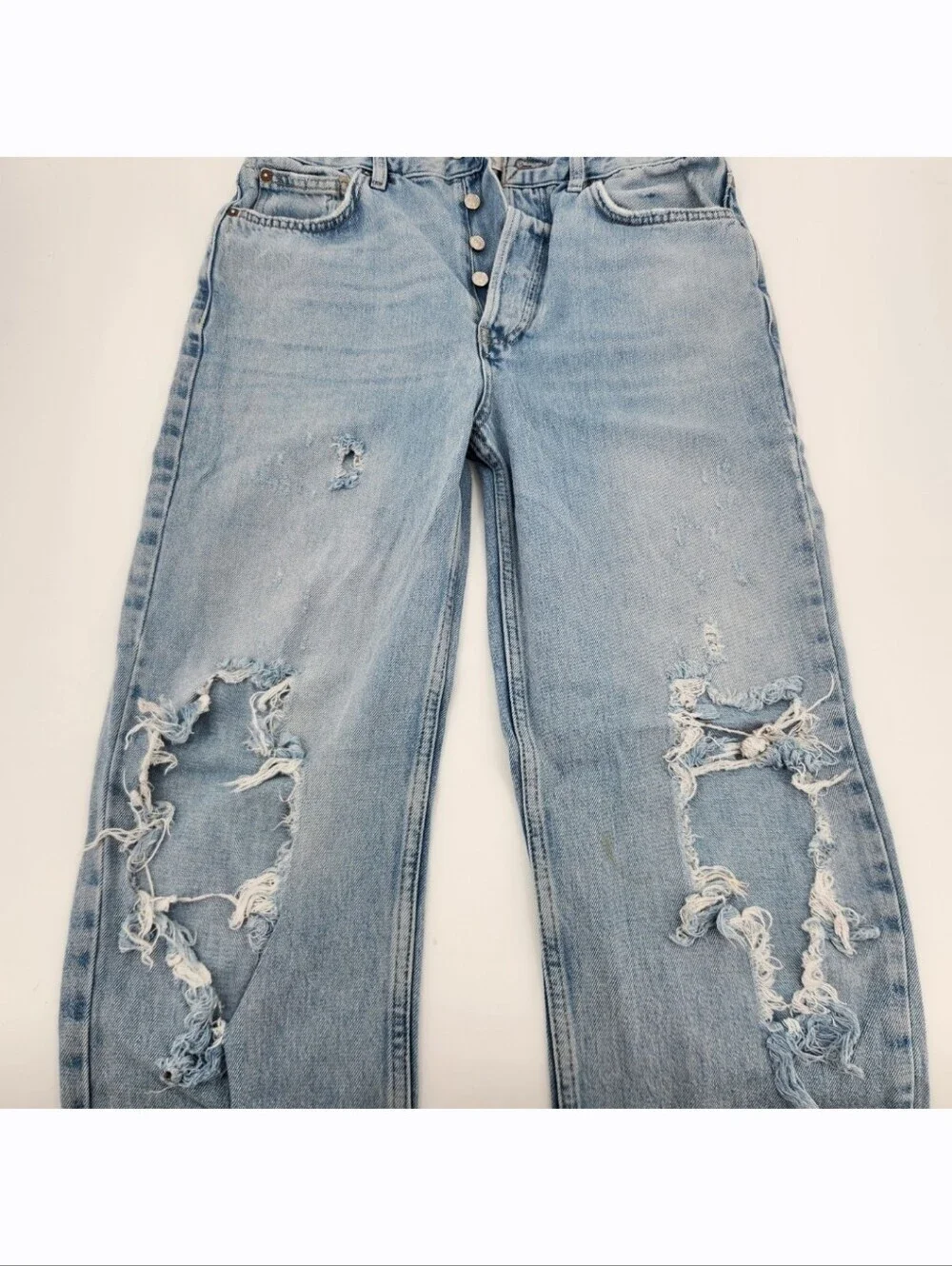 Free People We The Free Lasso Jean Womens Size 28 High Rise Button Fly